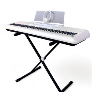 Комплект: Пианино MAYGA MP-100 WH + X-cтойка + Наушники